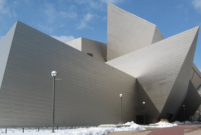 modern building with geometric design