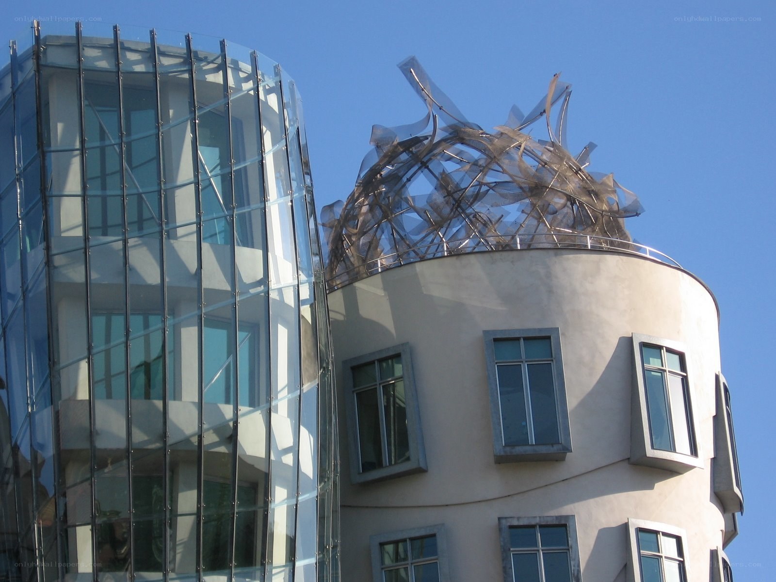 modern building with glass dome