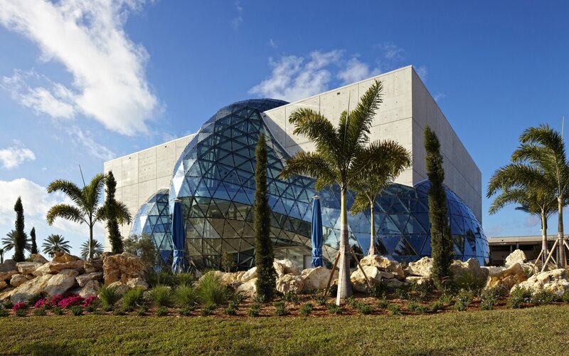 modern building with glass dome