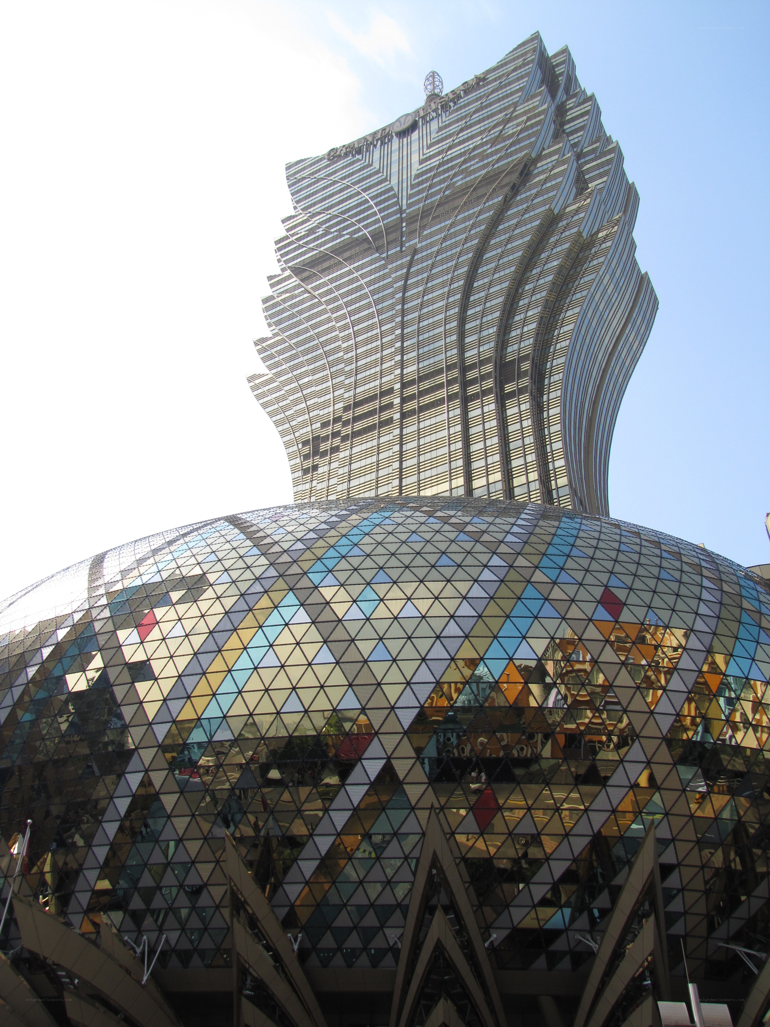 modern building with glass dome
