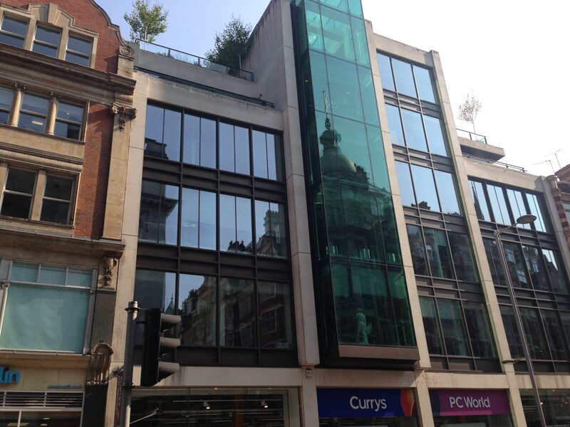 Modern Building with Glass Facade — Gray