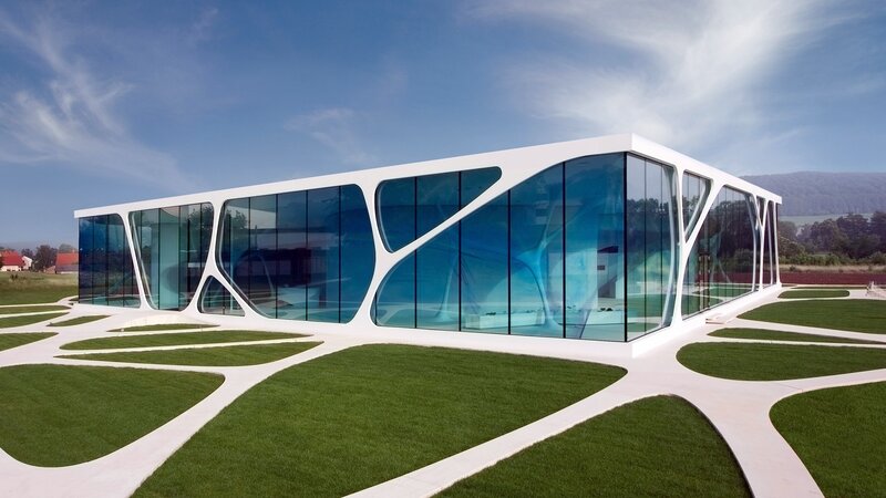 Modern Building with Glass Walls