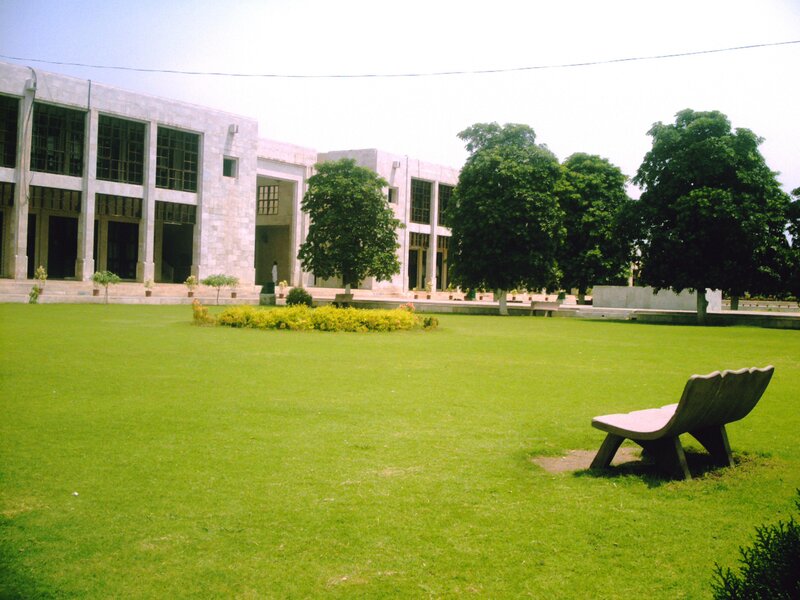 Modern Building with Lawn