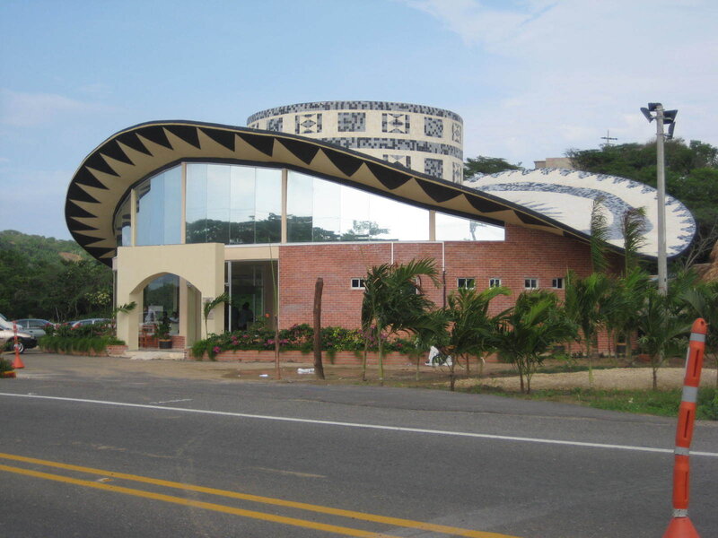 Modern Building with Mosaic Roof