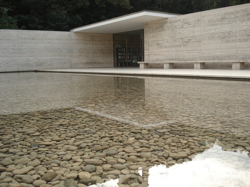 Modern building with reflecting pool