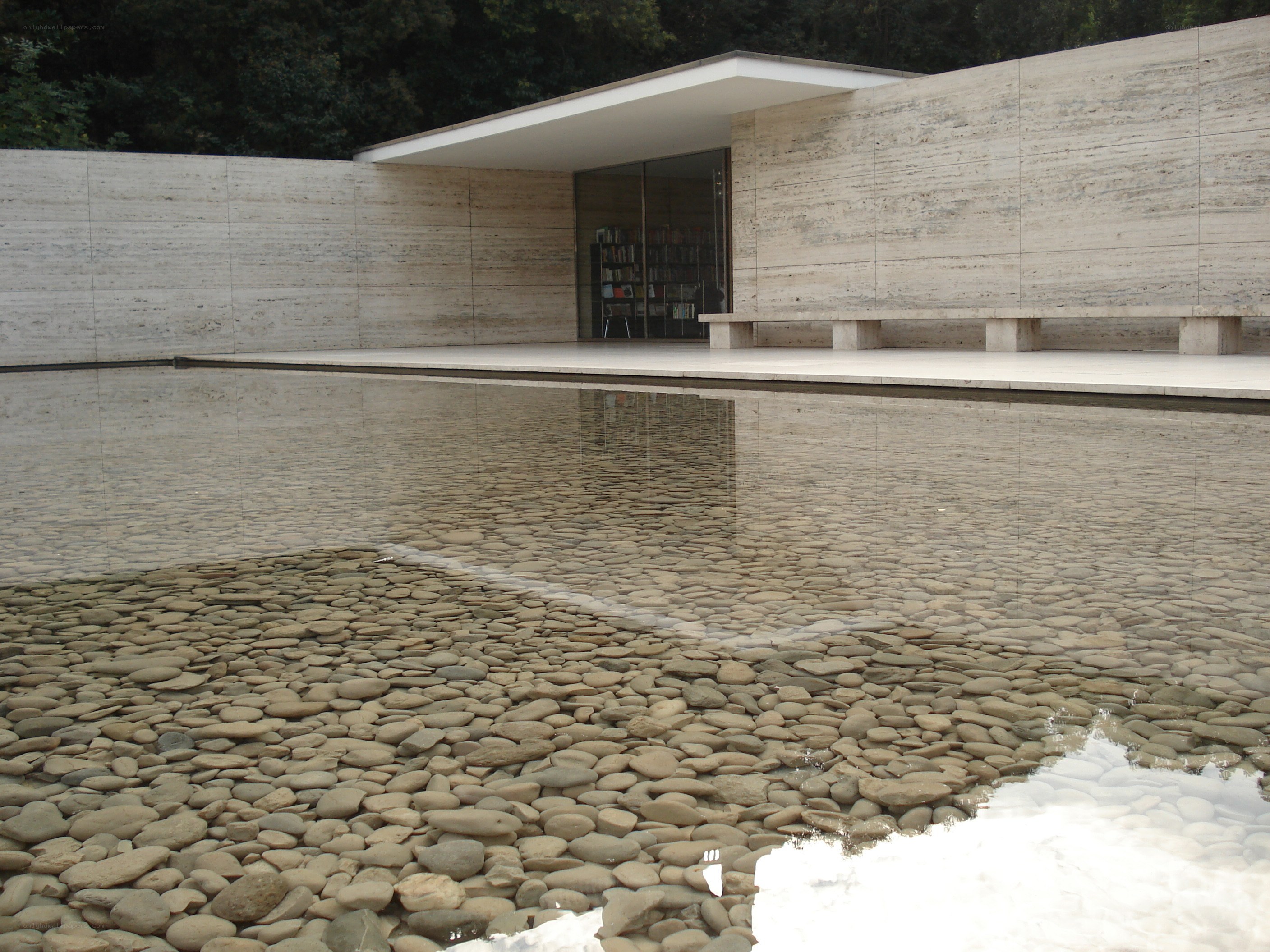 Modern building with reflecting pool
