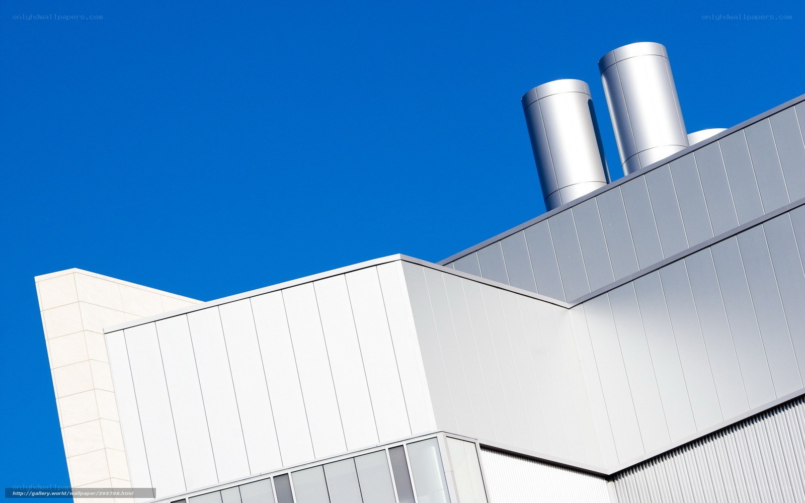 Modern building with silver vents