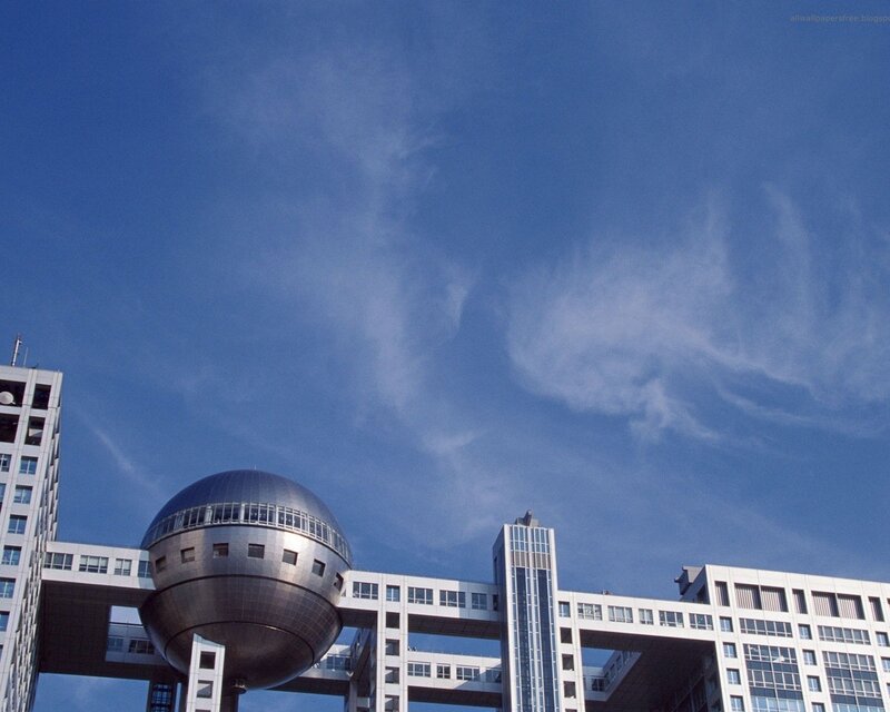 Modern building with sphere structure