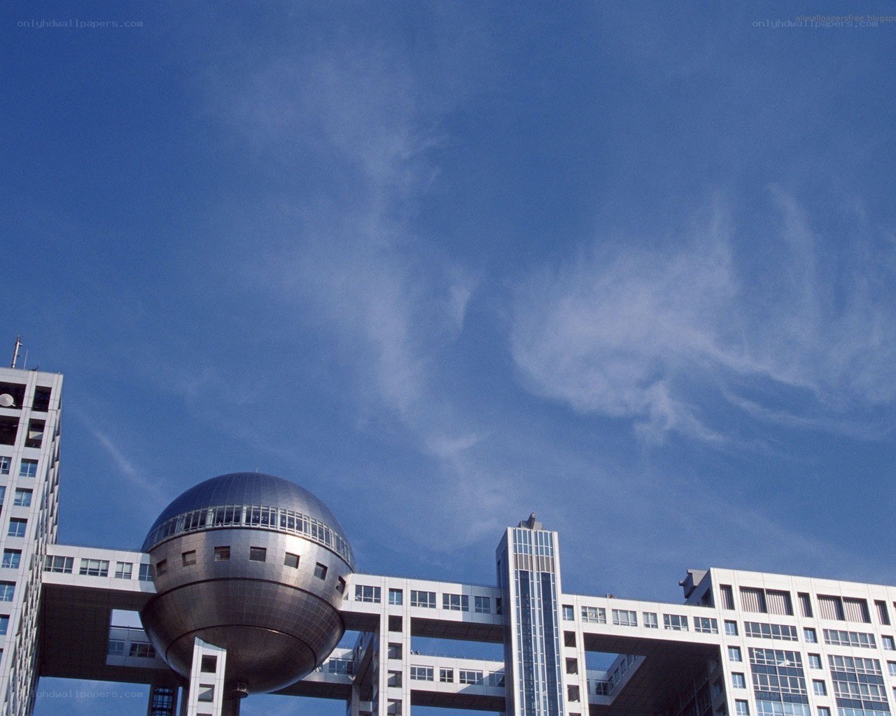 Modern building with sphere structure