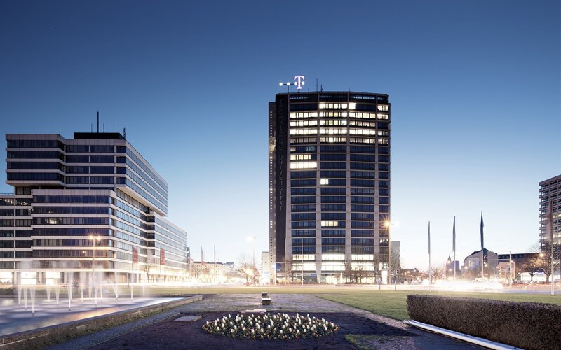 Modern Buildings at Dusk — Blue