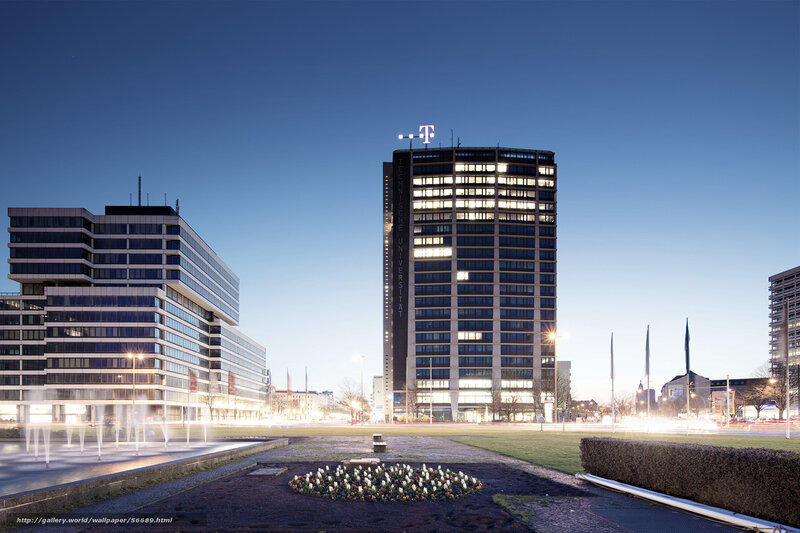 Modern buildings at dusk