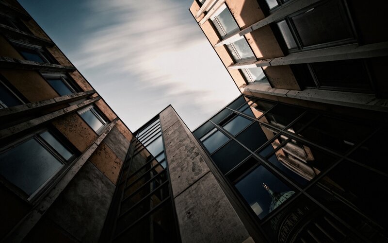 Modern Buildings Courtyard