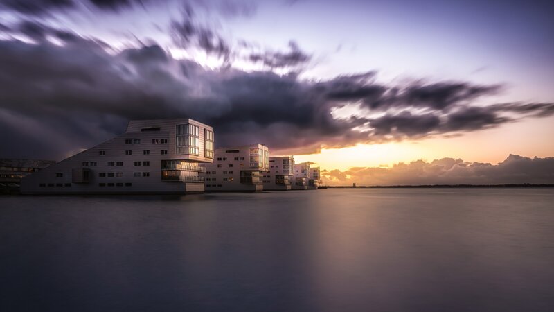Modern Buildings on Water