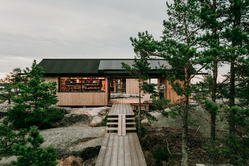 Modern Cabin on Rocks