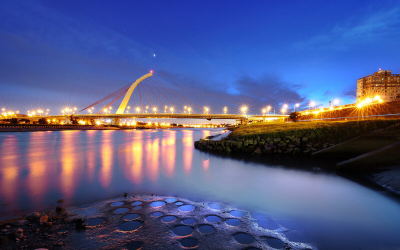 Modern Cable-stayed Bridge — Blue, Serene
