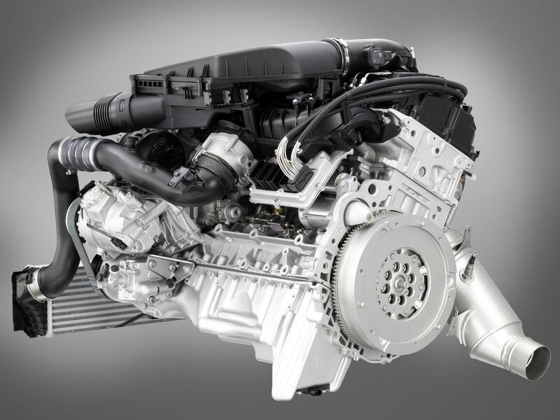 modern car engine assembly