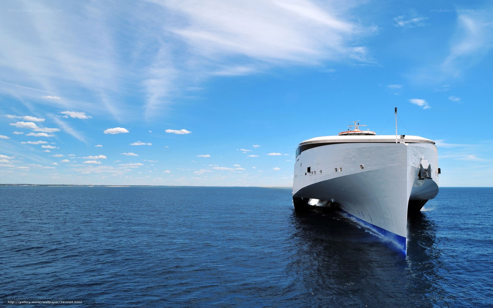 Modern catamaran on calm sea