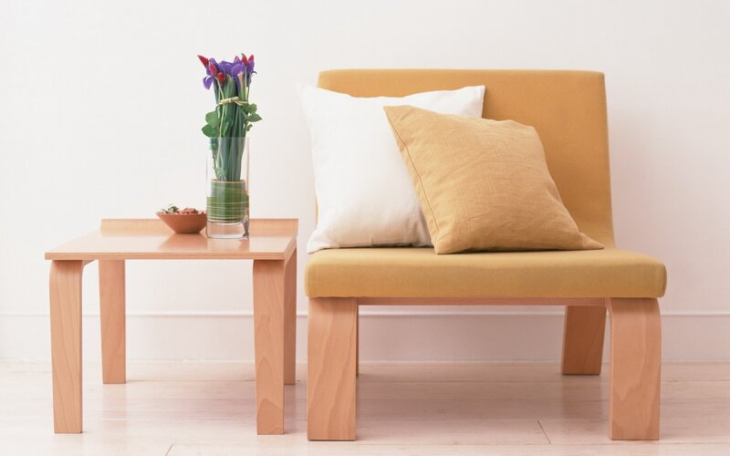 Modern chair with side table