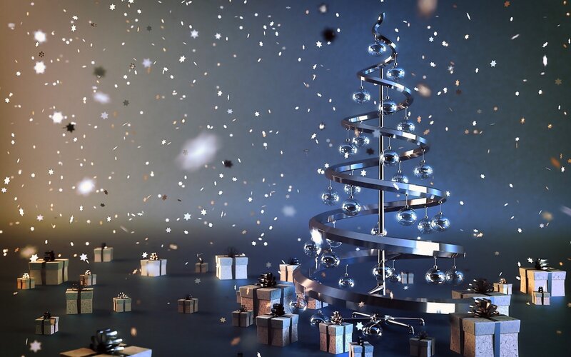 Modern Christmas Tree — Silver, Festive