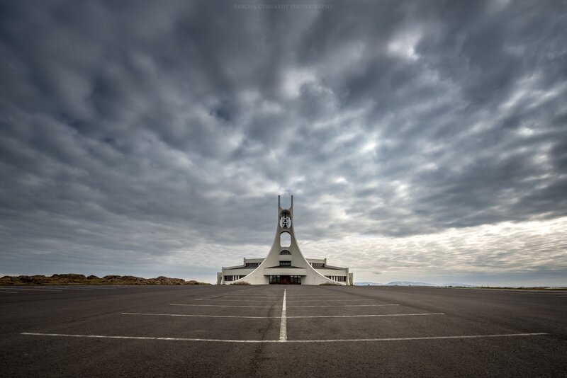 Modern Church Building — Gray, Dramatic
