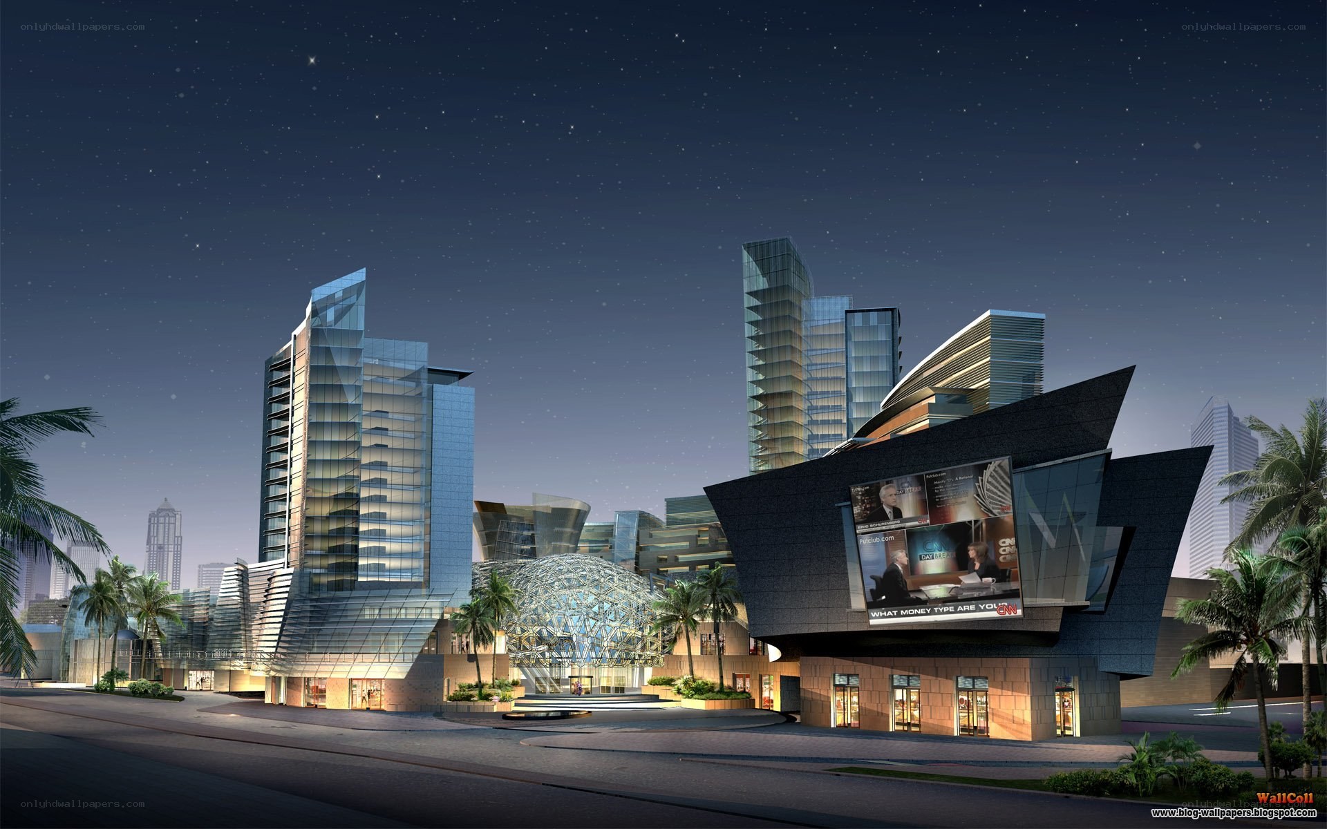 modern city at night