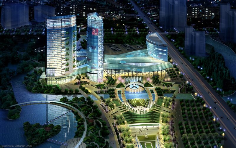 Modern City Complex — Blue