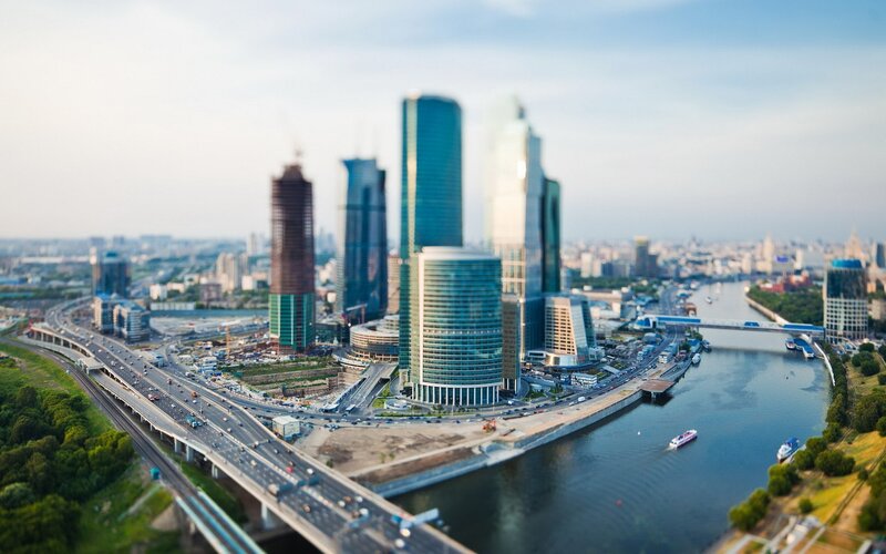 Modern City Skyline — Blue, Urban, Afternoon, Photograph