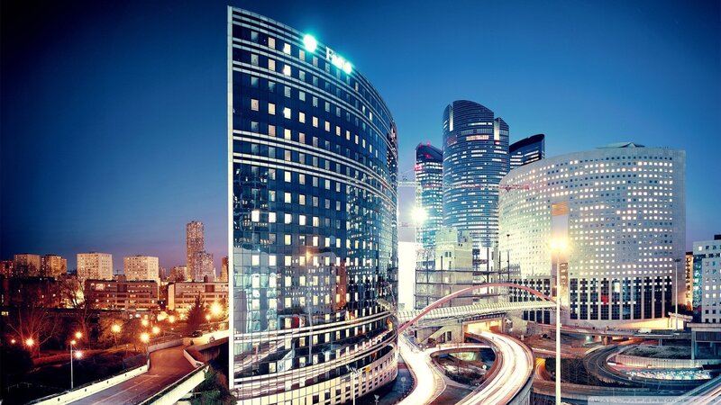 Modern City Skyline — Night