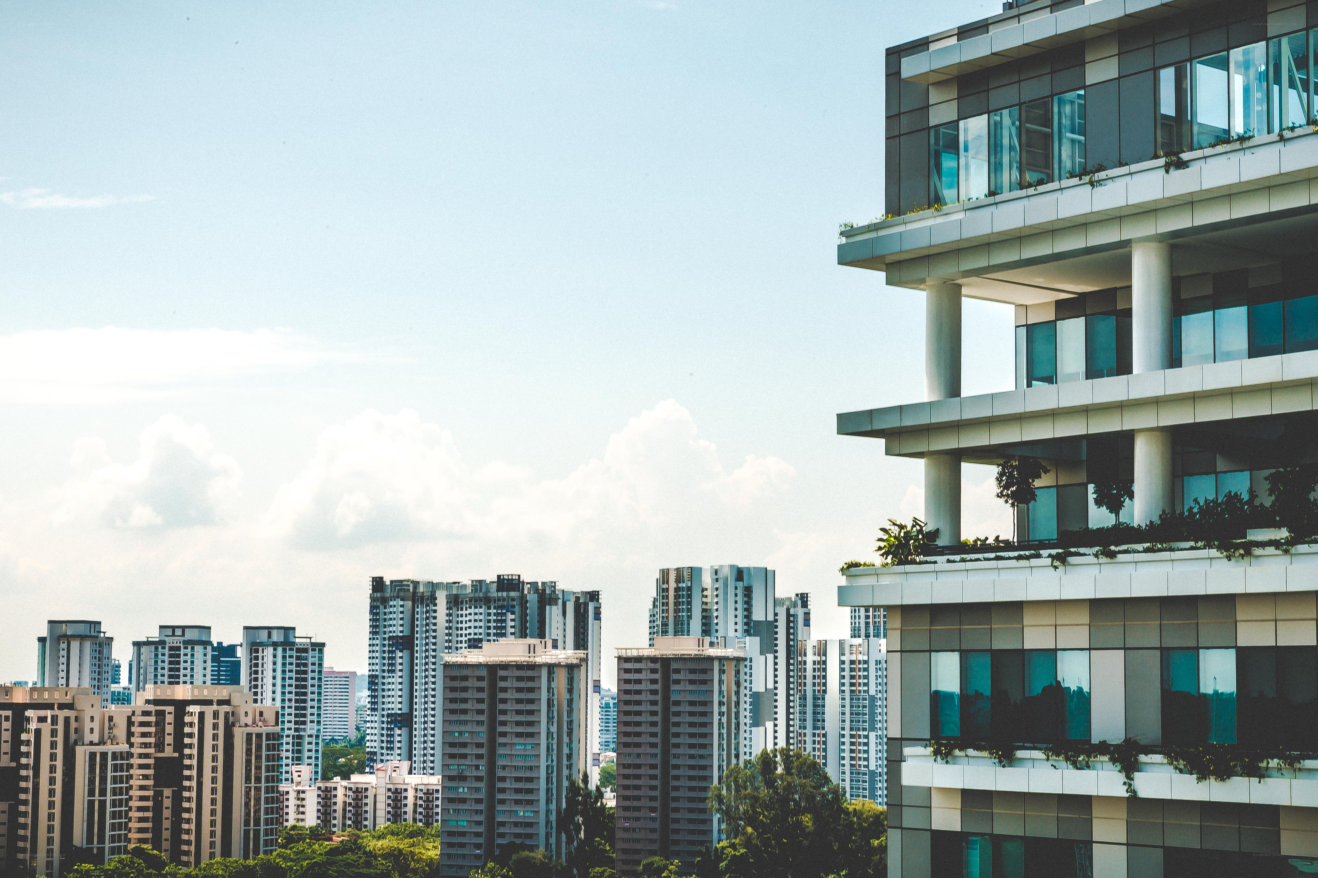 Modern city skyline with high-rises