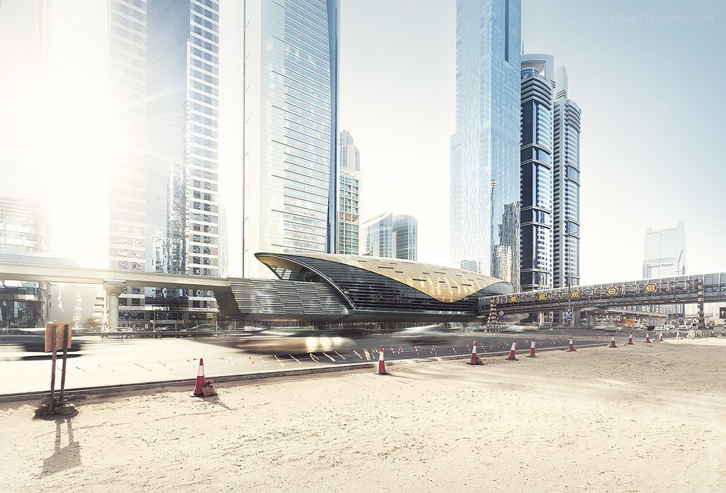 Modern city with skyscrapers
