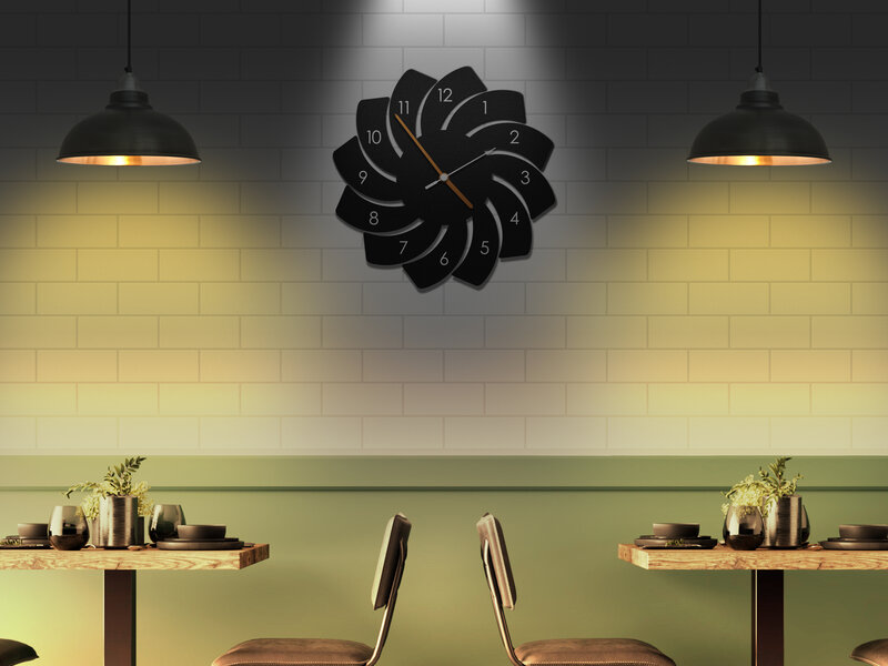 Modern Clock on Brick Wall
