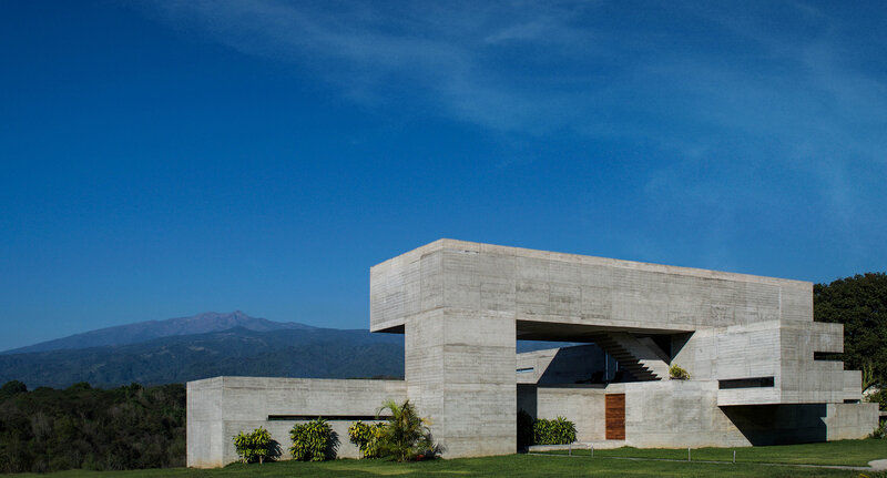 Modern Concrete Building — Blue