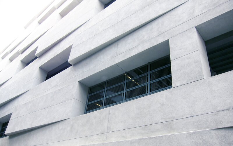 modern concrete building facade