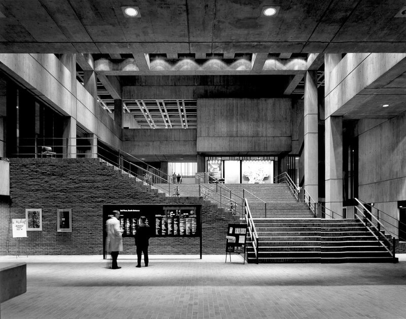 Modern concrete building interior