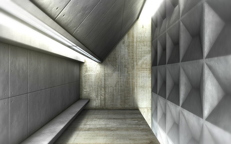 modern concrete corridor