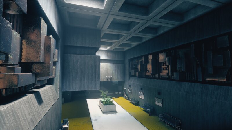 Modern Concrete Hallway