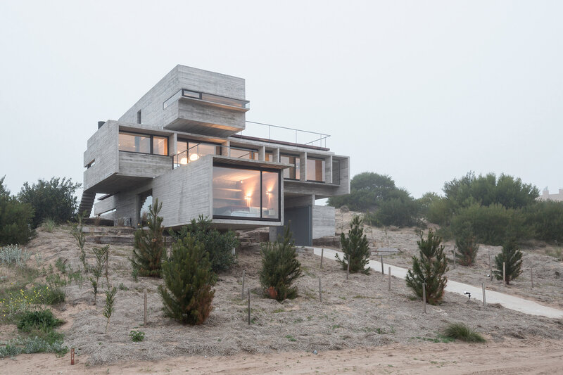 Modern Concrete House — Gray, Serene, Morning