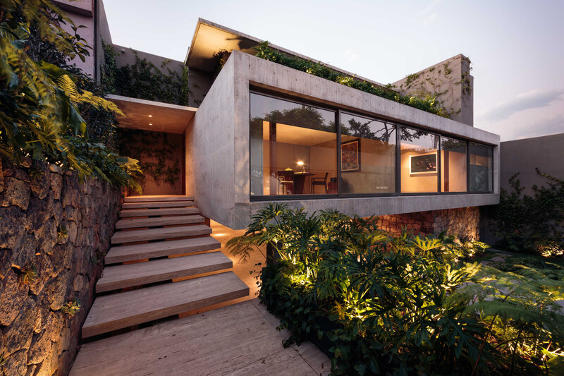Modern Concrete House — Gray, Serene, Sunset