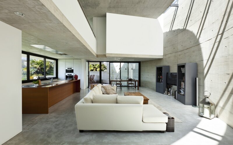 Modern concrete living space