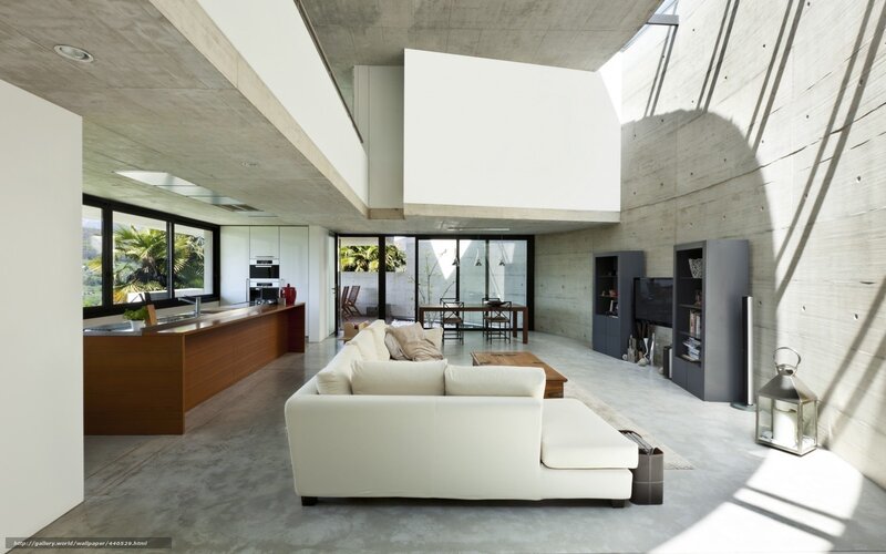 Modern concrete living space