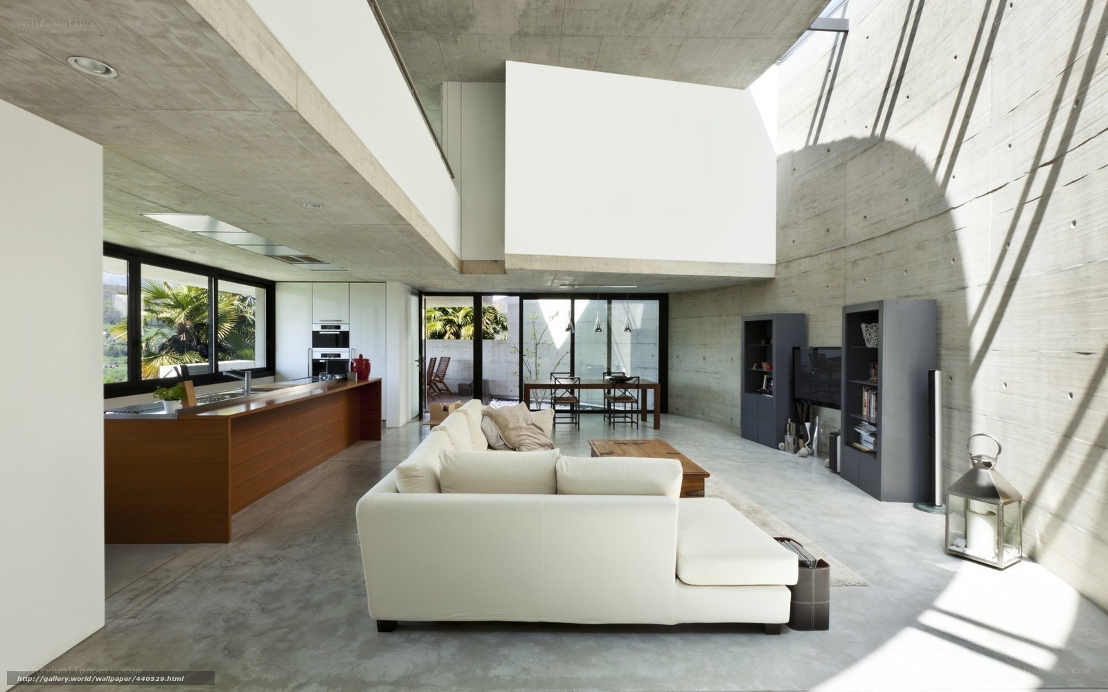 Modern concrete living space
