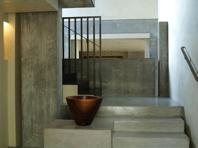 Modern concrete staircase interior