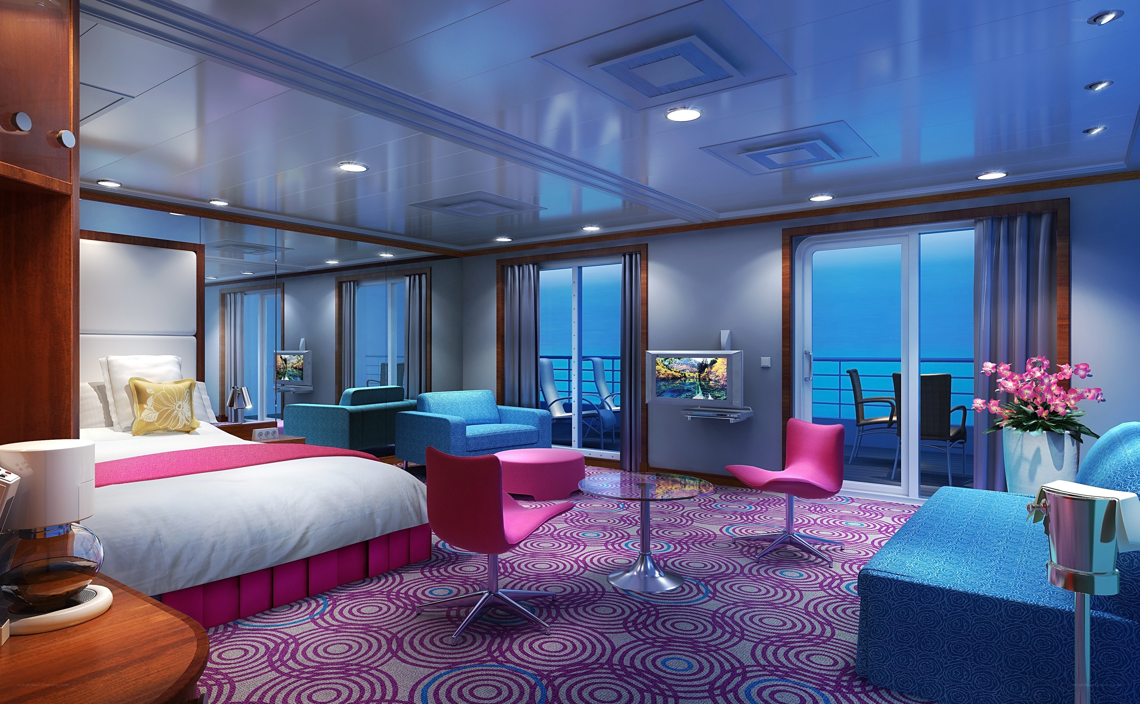 modern cruise ship suite
