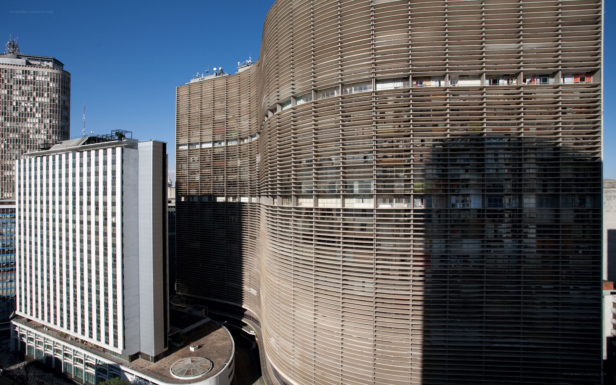modern curved building facade