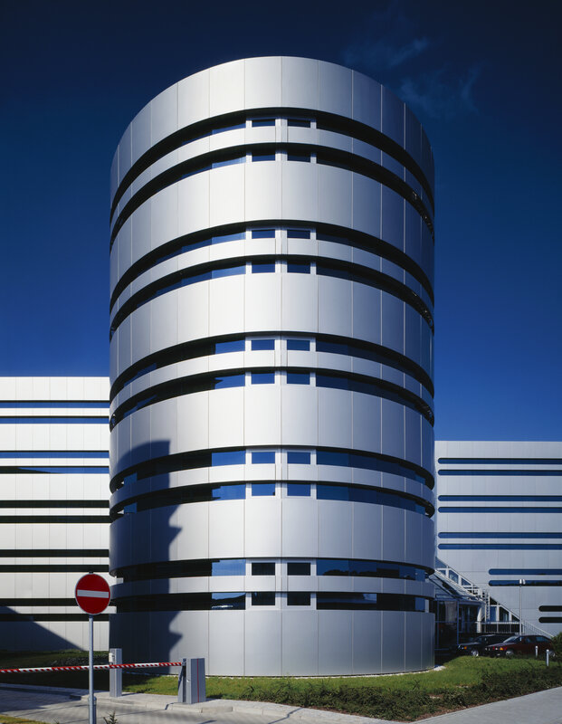 modern cylindrical building