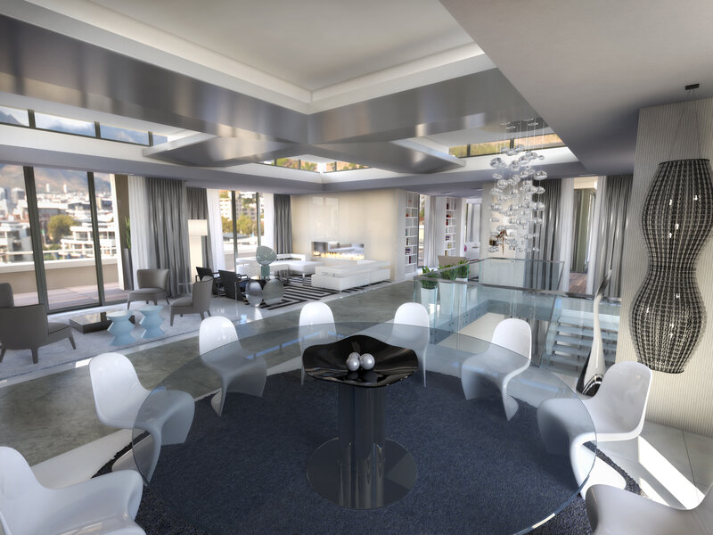 Modern Dining Room Interior — White