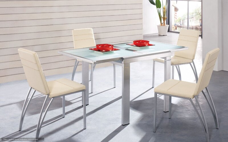 modern dining set with glass table