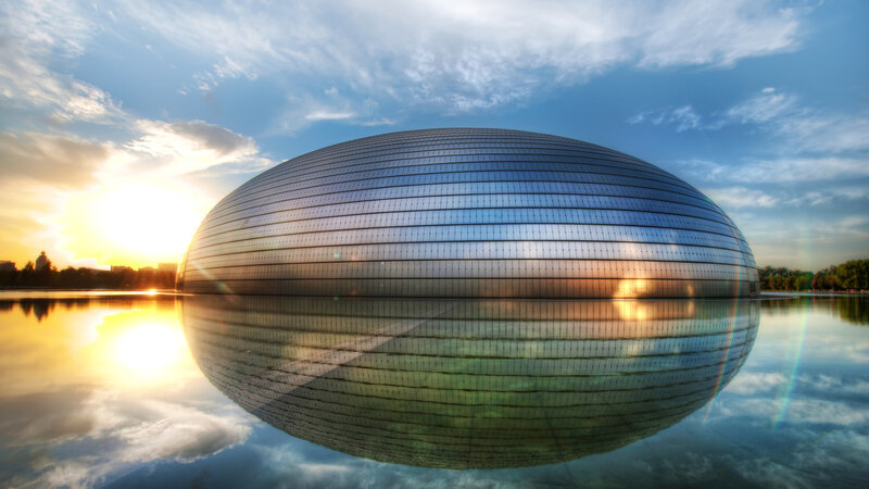 Modern Dome Building — Blue