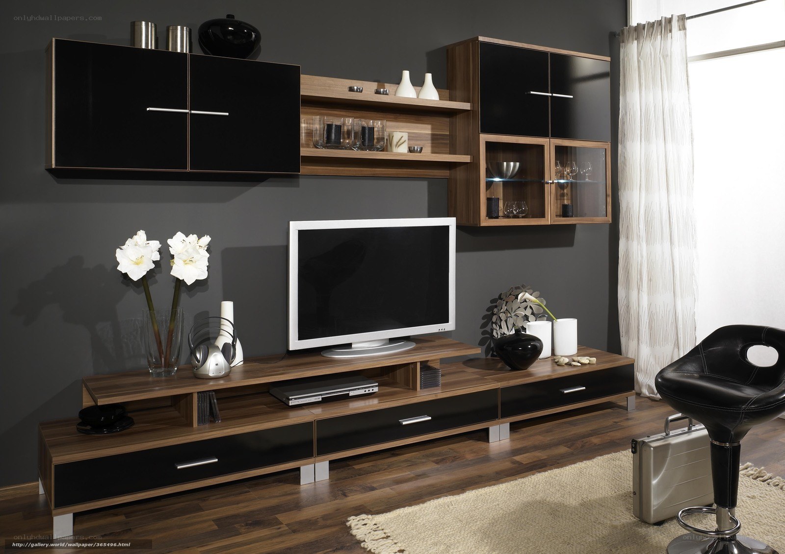 Modern entertainment center setup