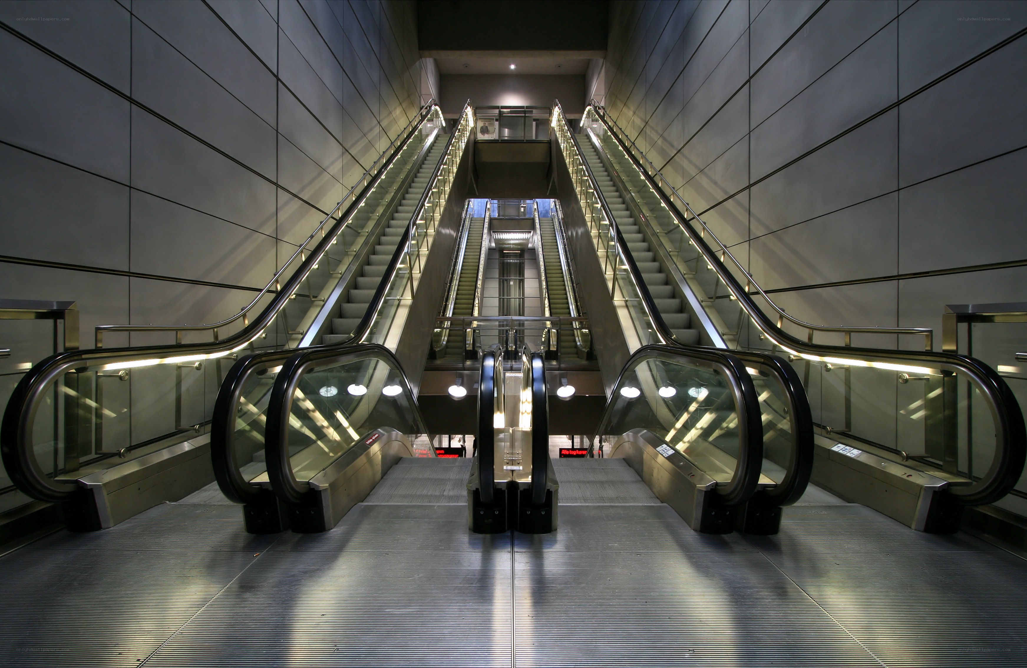 Modern escalator station